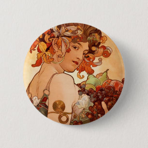 Alphonse Mucha - The Fruits 2 Inch Round Button