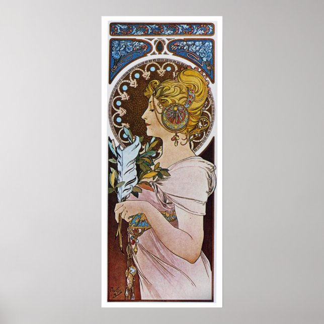 Alphonse Mucha. The Pen, 1899 Poster (Front)
