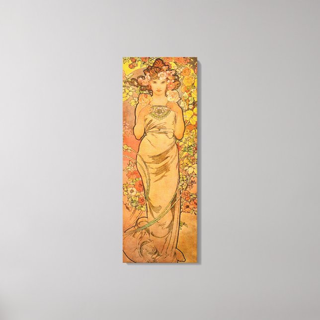 Alphonse Mucha The Rose Canvas Poster (Front)