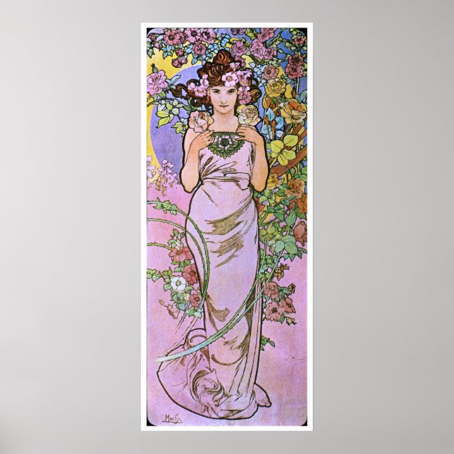 Alphonse Mucha. The Rose/Rose, 1897 Poster (Front)