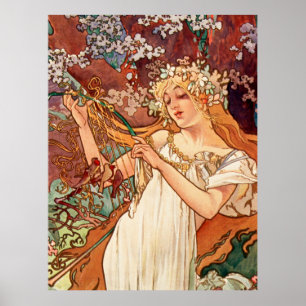 Alphonse Mucha, The Seasons (1896) Spring Poster