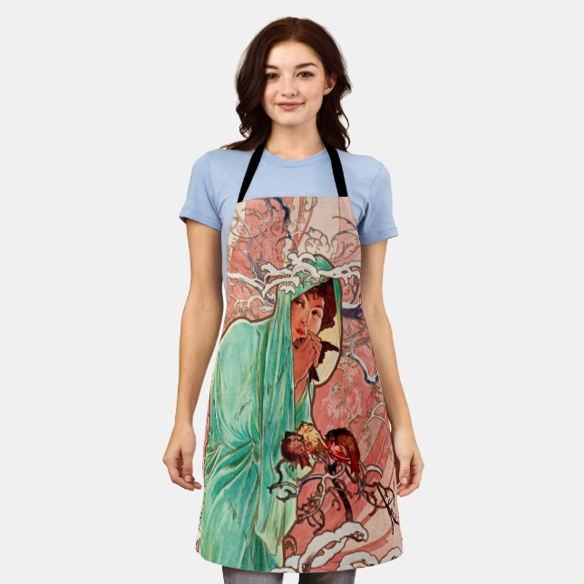 Alphonse Mucha, The Seasons, Winter (1896)  Apron (Worn)
