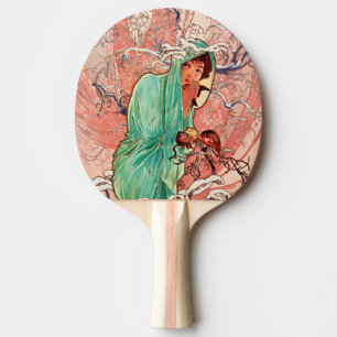 Alphonse Mucha, The Seasons, Winter (1896) Ping Pong Paddle
