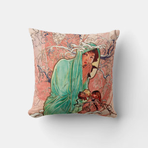 Alphonse Mucha, The Seasons, Winter (1896) Throw Pillow