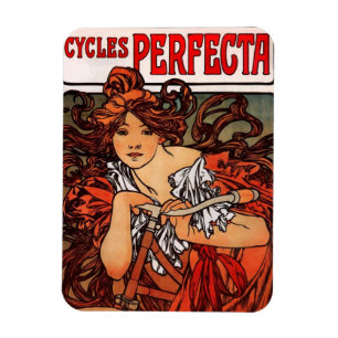 Alphonse Mucha Vintage Bicycle Magnet