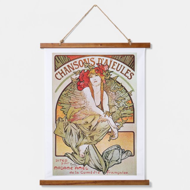 Alphonse Mucha wall art hanging tapestry  (Front)