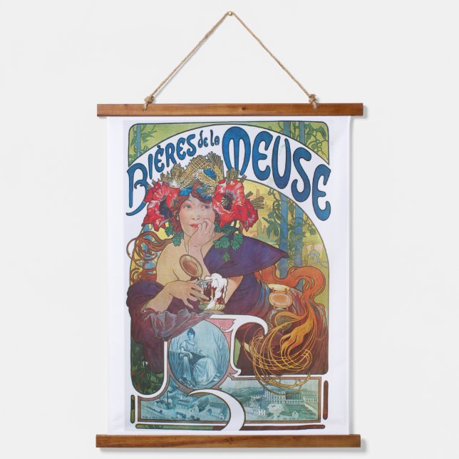 Alphonse Mucha wall art hanging tapestry  (Front)