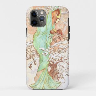Alphonse Mucha Winter Vintage Art Nouveau Painting iPhone 11 Pro Case