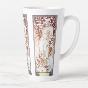 Alphonse Mucha - Winter White Latte Mug