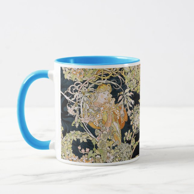Alphonse Mucha, “Woman with a Daisy” Mug (Left)