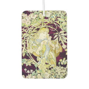 Alphonse Mucha Woman with Daisy Art Nouveau Art Air Freshener
