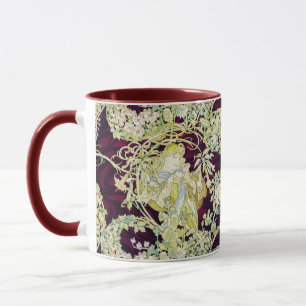 Alphonse Mucha Woman with Daisy Art Nouveau Art Mug