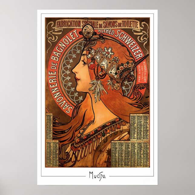 Alphonse Mucha Zedign Art Poster #58 (Front)