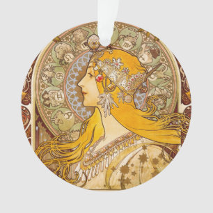 Alphonse Mucha Zodiac Art Nouveau Vintage Decor Ornament