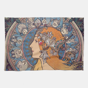 Alphonse Mucha , “ Zodiac ” Kitchen Towel