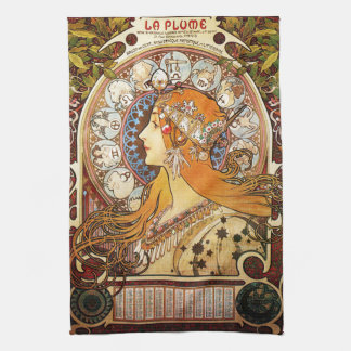 Alphonse Mucha Zodiac Kitchen Towel