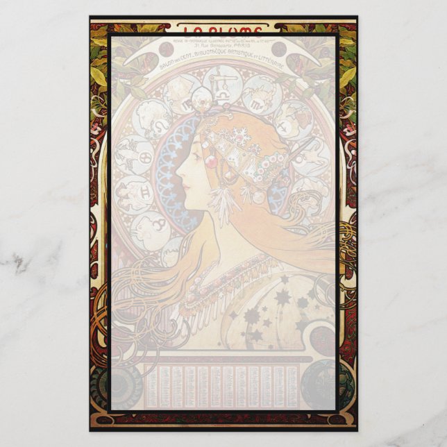 Alphonse Mucha Zodiac Stationery (Front)