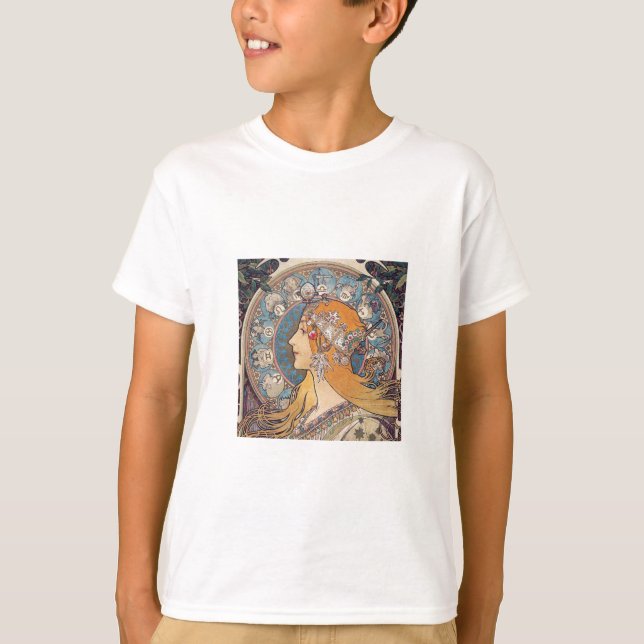 Alphonse Mucha , “Zodiac” T-Shirt (Front)