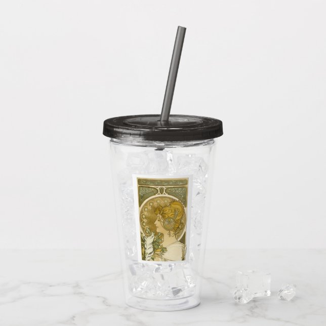 Alphonse Mucha's La Plume Acrylic Tumbler (Back Ice)