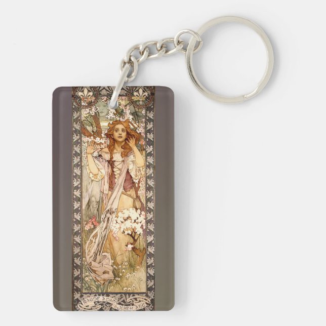 Alphonse Mucha's Maude Adams as Joan of Arc Keychain (Back)