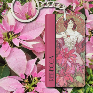 Alphonse Mucha's Precious Stones Ruby Keychain