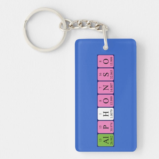 Alphonso periodic table name keyring (Front)