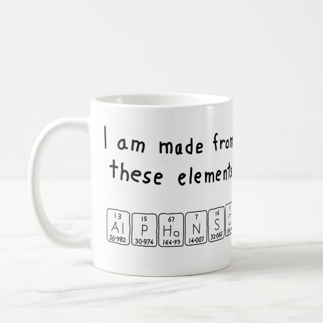 Alphonso periodic table name mug (Left)