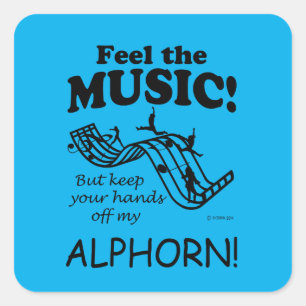 Alphorn Feel The Music Square Sticker