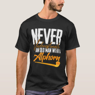 Alphorn Old Man Music instrument Switzerland Alps  T-Shirt