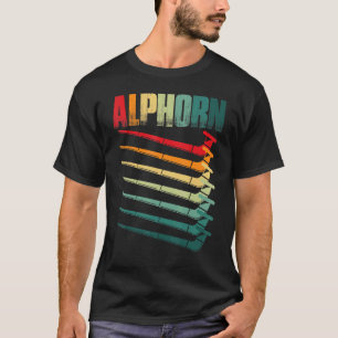 Alphorn Retro Music instrument in Switzerland Alps T-Shirt