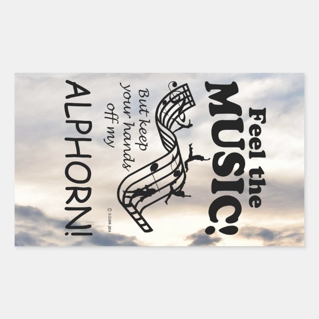Alphorn Sentez La Musique Sticker Rectangulaire (Devant)