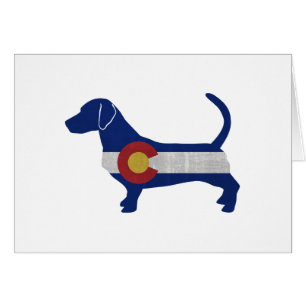 Alpine Basset Breed Colorado Flag Silhouette Card