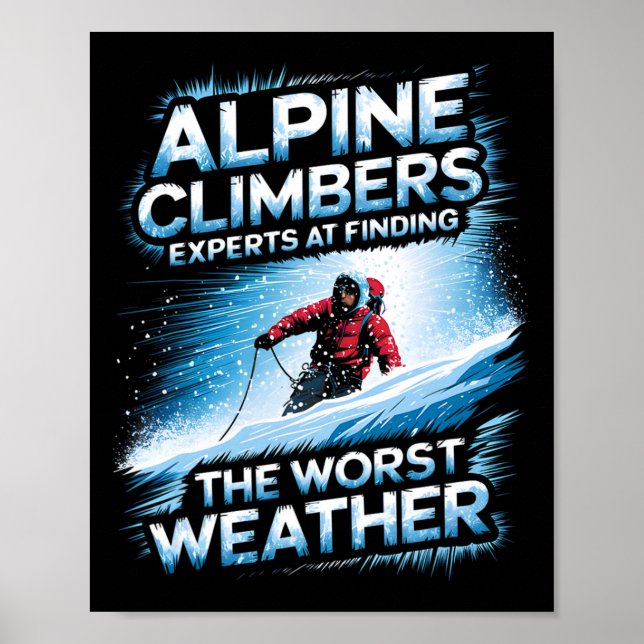 Alpine Climbers Experts At Finding The Worst Weath Poster (Front)