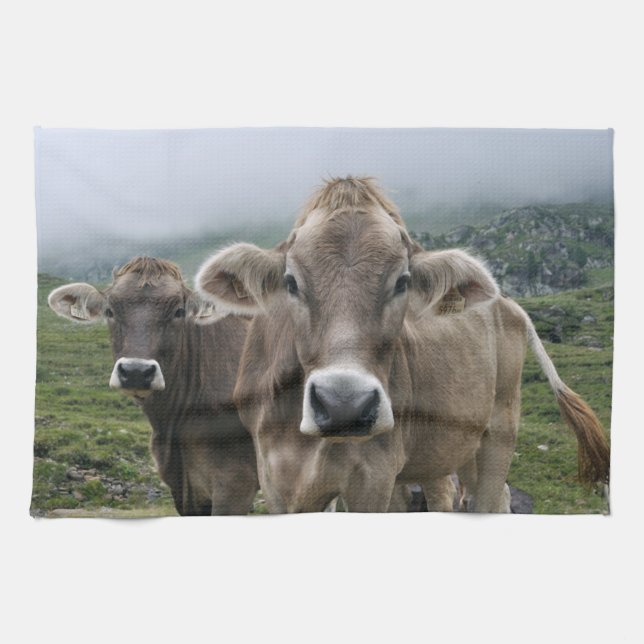 Alpine cows kitchen towel (Horizontal)