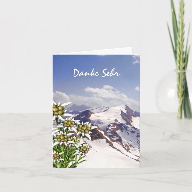 Alpine Flower Edelweiss Custom Thank You Card (Front)