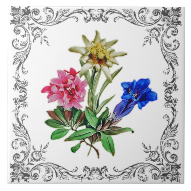 Alpine Flowers Tile (Front)