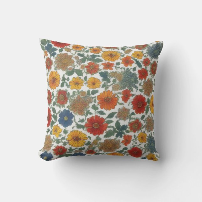 Alpine Fusion: A Bavarian pattern Throw Pillow (Front)
