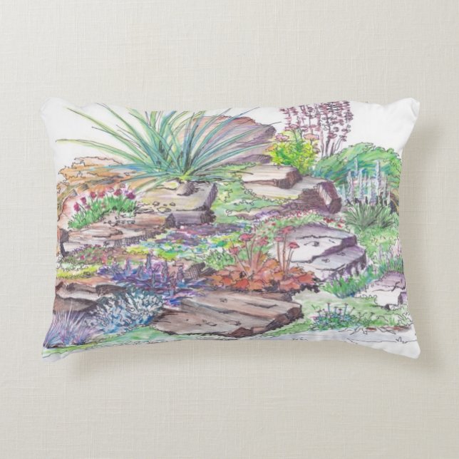 Alpine Garden Landscaping Accent Pillow (Front)