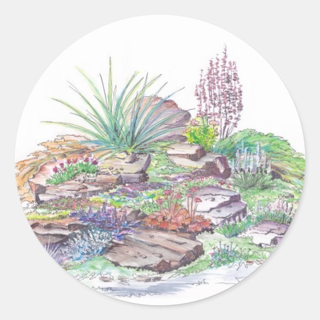 Alpine Garden Landscaping Classic Round Sticker (Front)
