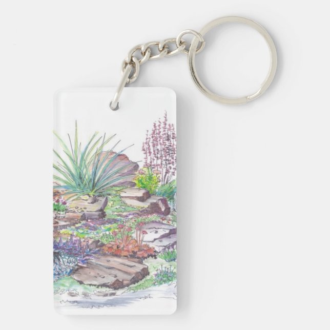 Alpine Garden Landscaping Keychain (Back)