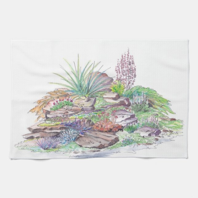 Alpine Garden Landscaping Kitchen Towel (Horizontal)