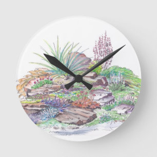 Alpine Garden Landscaping Round Clock