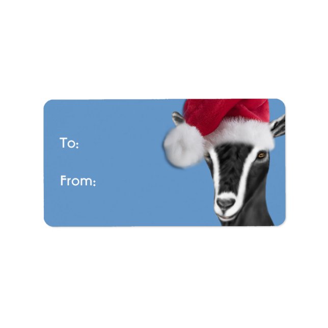 Alpine Goat  Santa Goat Christmas Gift Tag (Front)