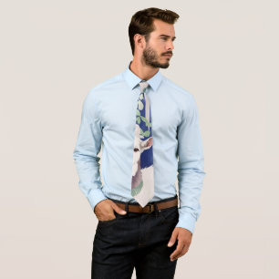 Alpine Goat Watercolor Colourful Pattern Tie