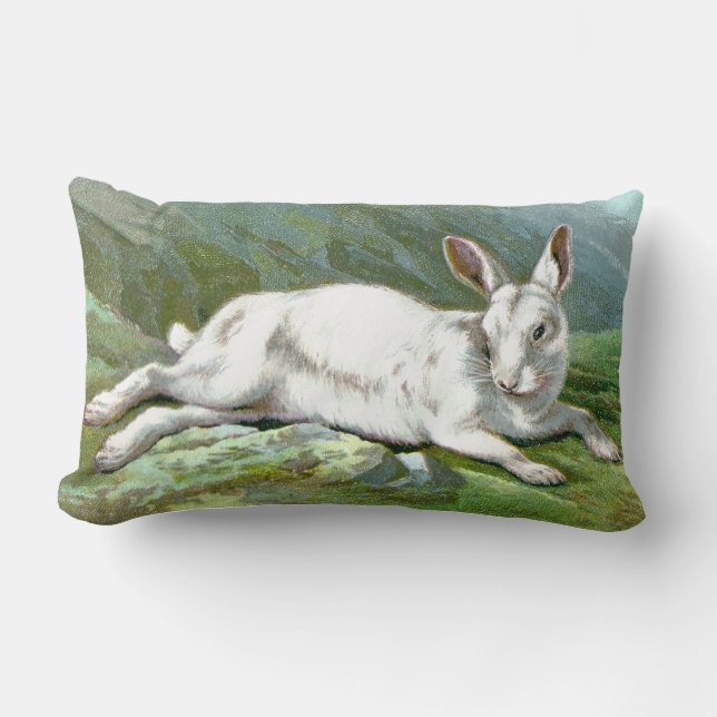 Alpine Hare Lumbar Pillow (Front)