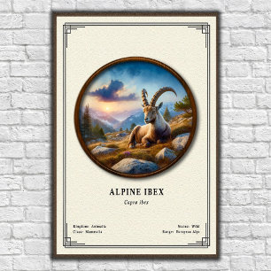 Alpine Ibex Zoology Series Poster