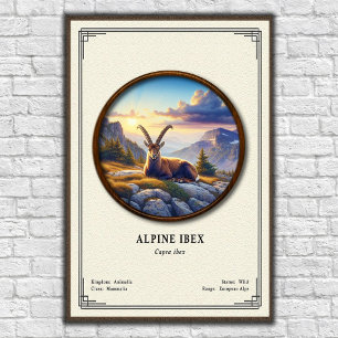 Alpine Ibex Zoology Series Poster