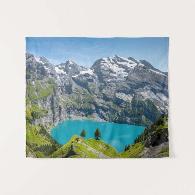 Alpine lake Oeschinensee in Switzerland Tapestry (Front (Horizontal))