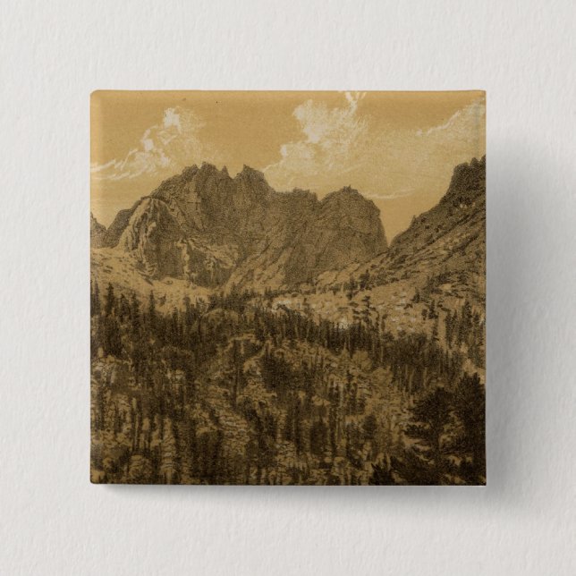 Alpine Lake, Sierra Nevada 2 Inch Square Button (Front)