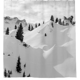 Alpine Landscape: Snowy Fir Trees Mountains